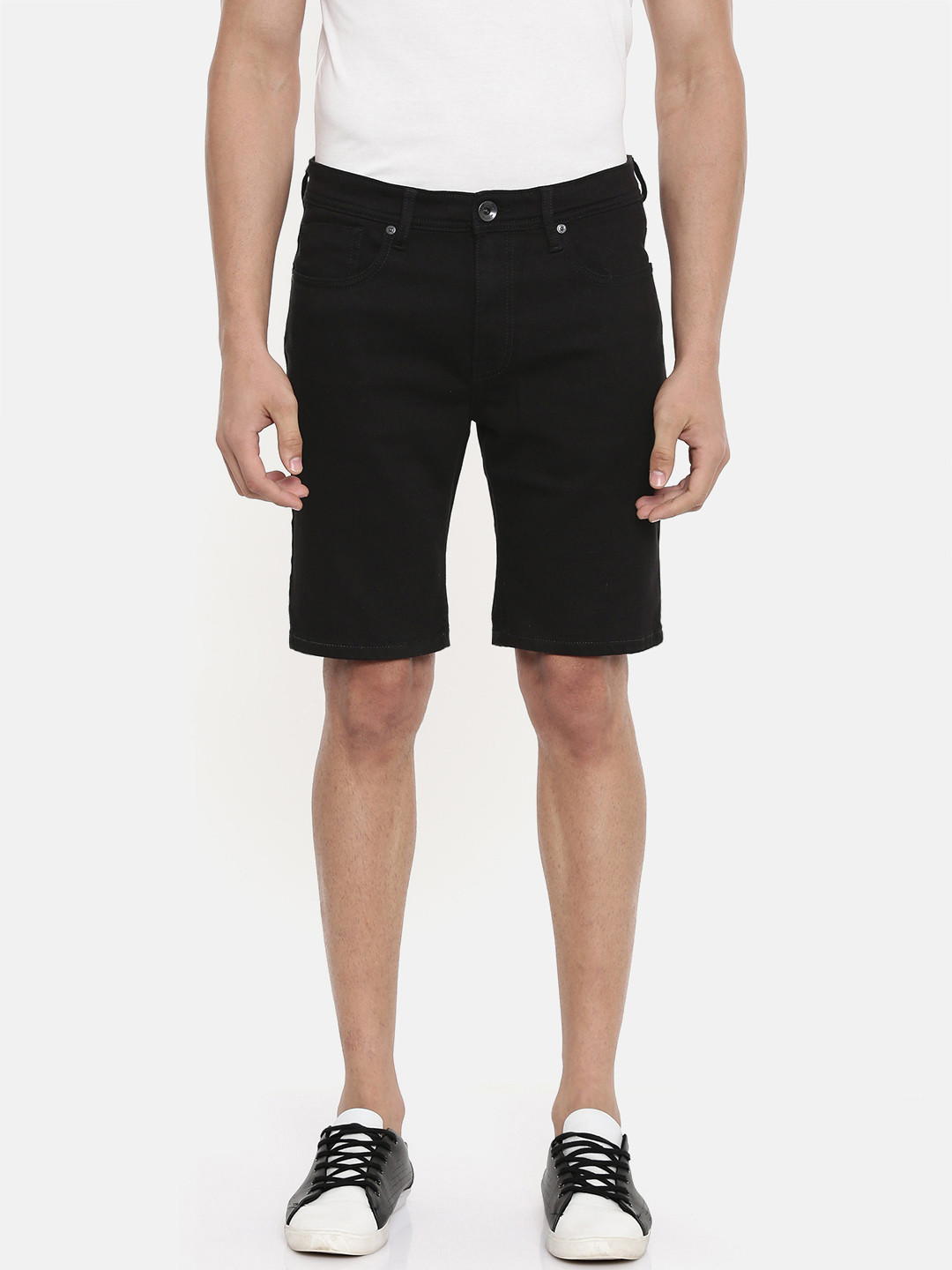 

Pepe Jeans Men Black Solid Slim Fit Denim Shorts