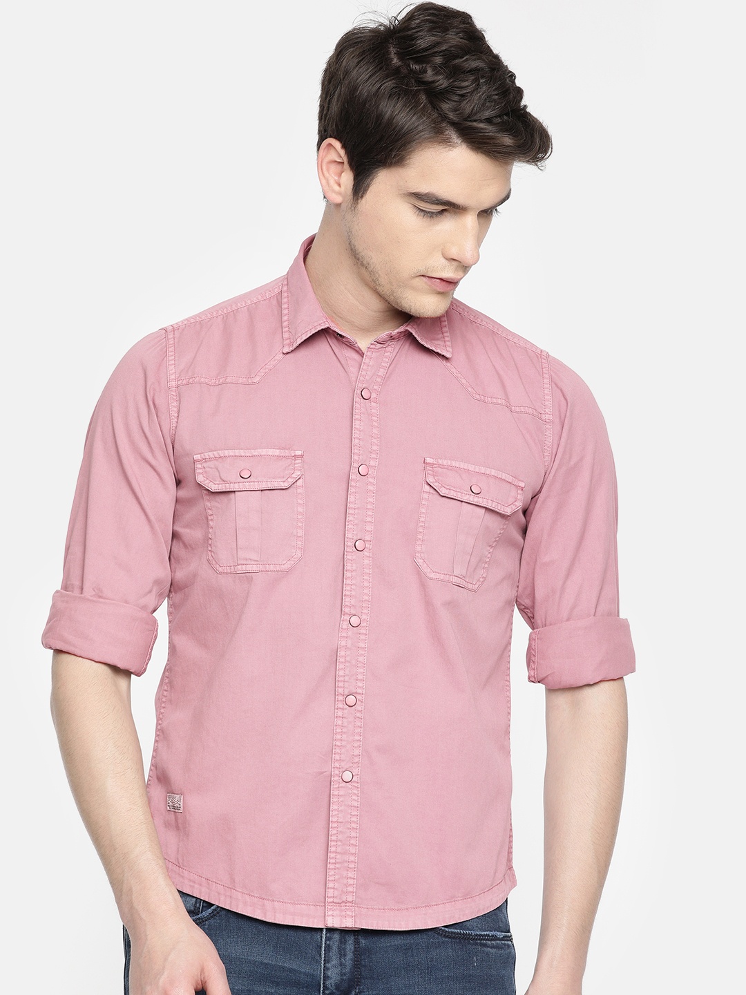 

Pepe Jeans Men Pink Regular Fit Solid Casual Shirt
