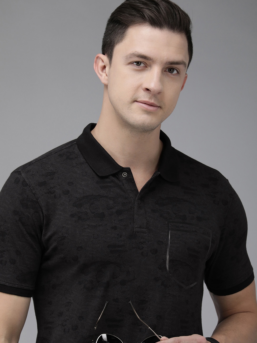 

Pepe Jeans Men Black Polo Collar Slim Fit T-shirt