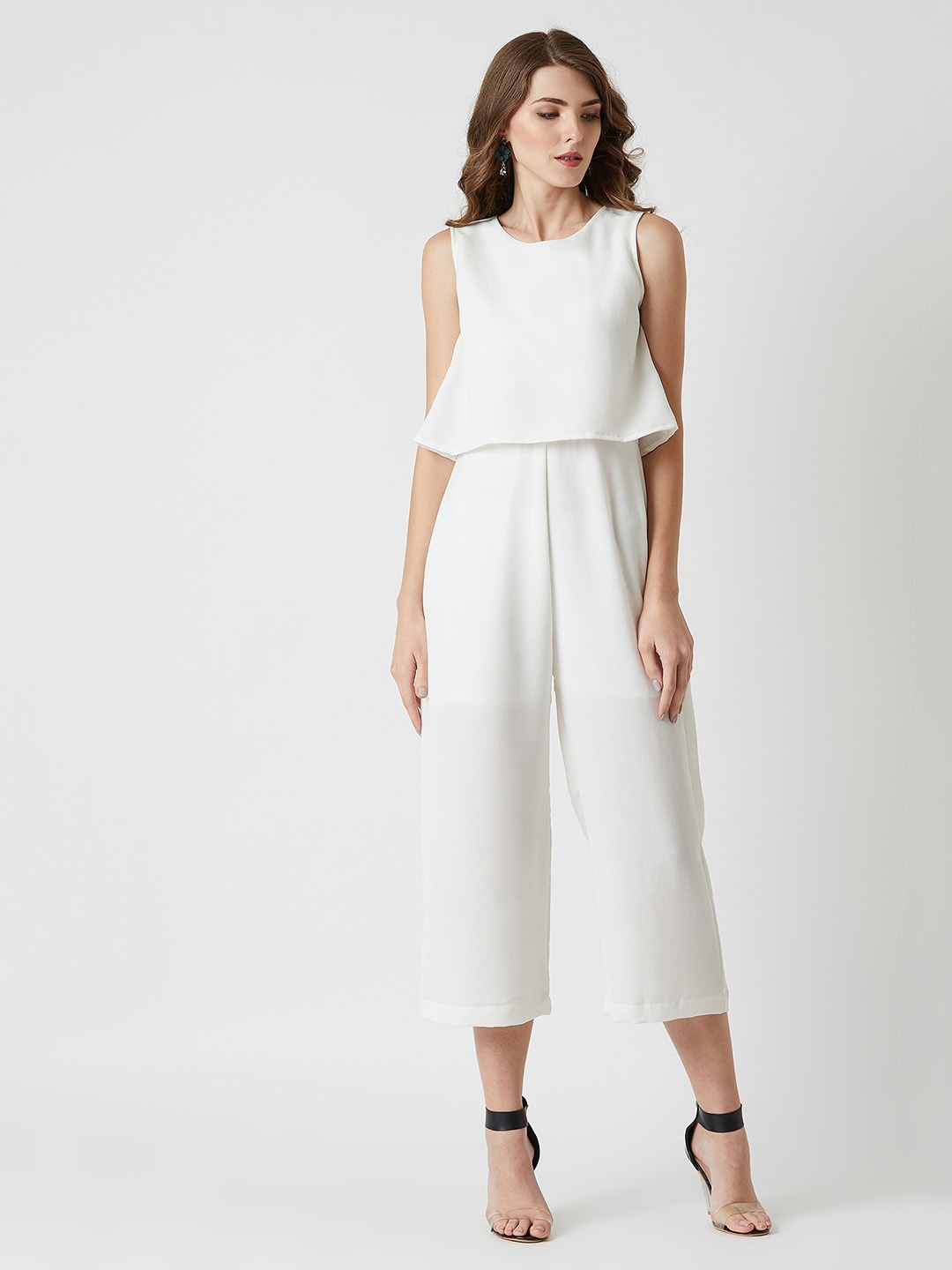 

Miss Chase Women White Solid Basic Jumpsuit