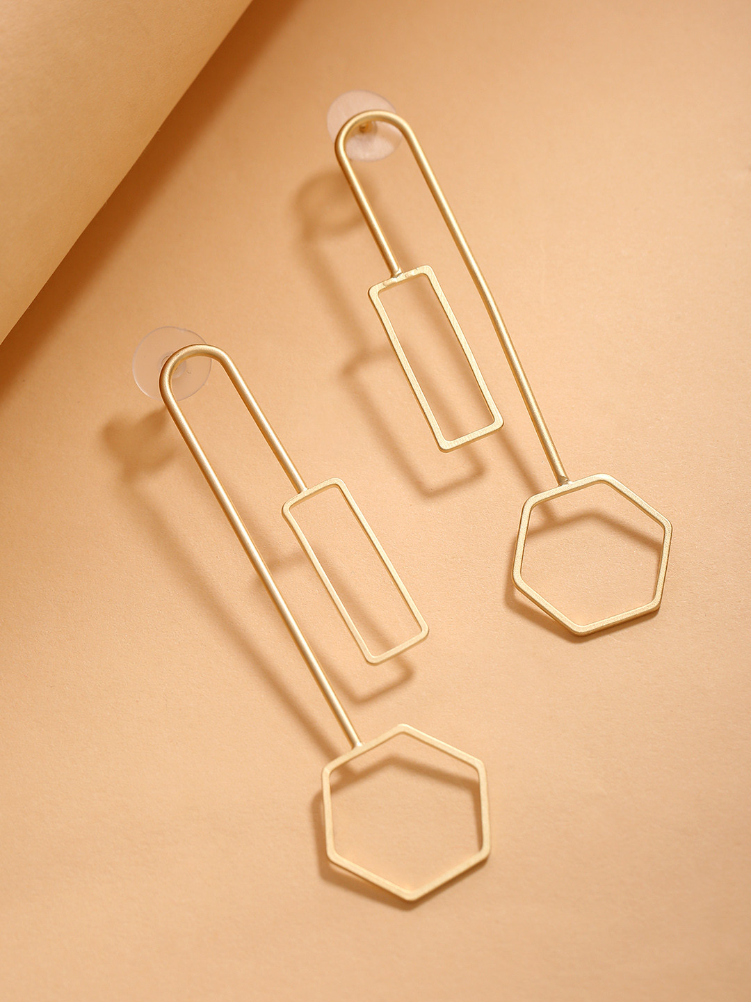 

PRITA Gold-Plated Handcrafted Geometric Drop Earrings