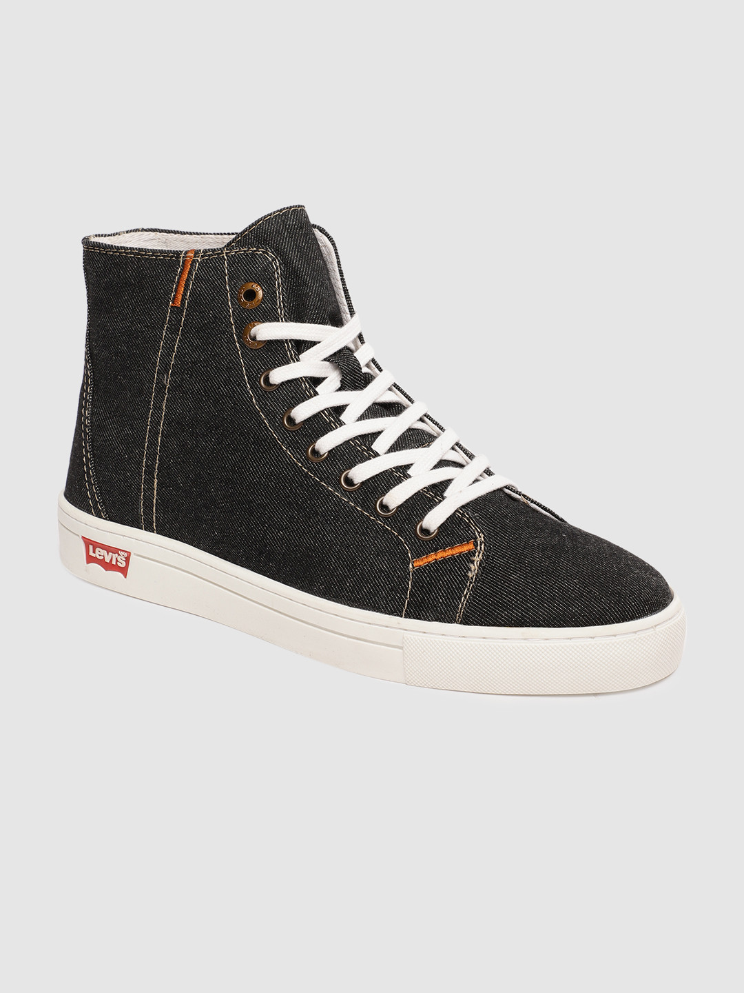 

Levis Men Black Solid Mid-Top Sneakers