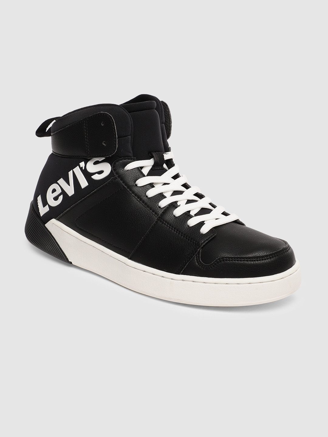 

Levis Men Black Solid Synthetic Leather Mid-Top Sneakers