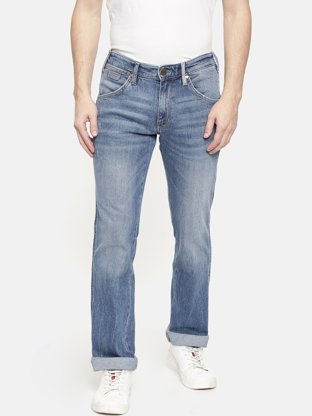

Wrangler Men Blue Millard Regular Fit Mid-Rise Mildly Distressed Stretchable Jeans