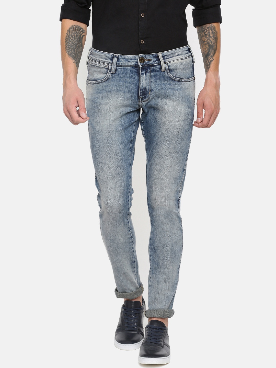 

Wrangler Men Blue Vegas Skinny Fit Low-Rise Clean Look Stretchable Jeans