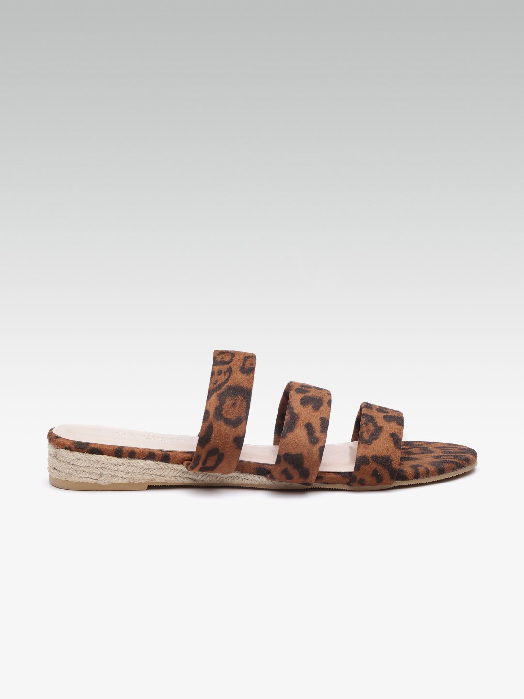 

DOROTHY PERKINS Women Brown & Black Animal Print Open Toe Flats
