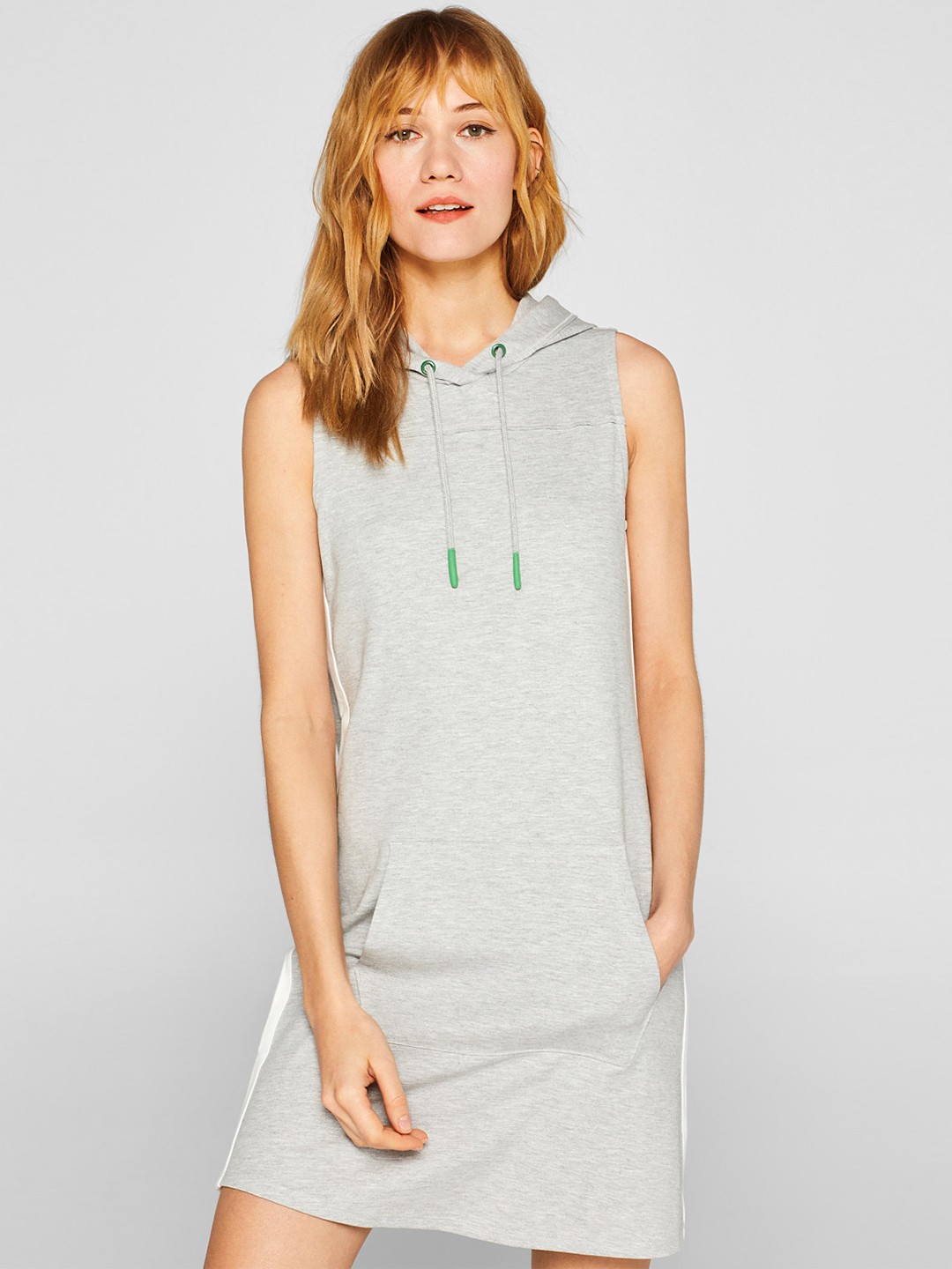 

ESPRIT Women Grey Melange Solid Sweatshirt Dress