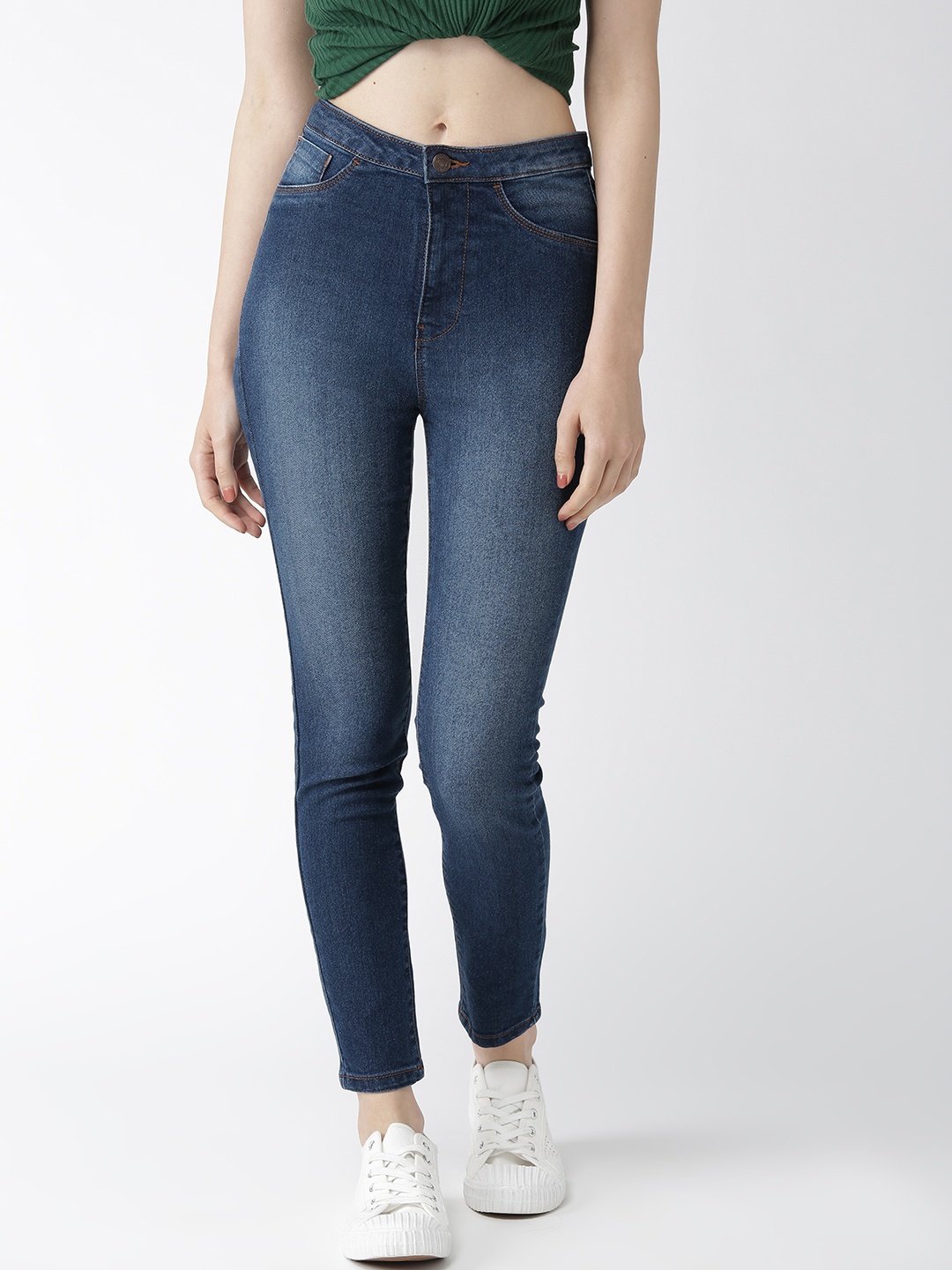 

Flying Machine Women Navy Blue Regular Fit High-Rise Clean Look Stretchable Jeans