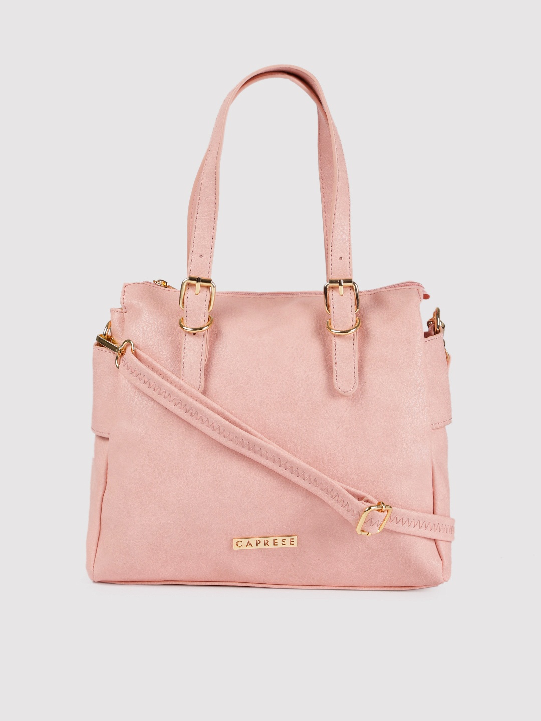 

Caprese Pink Solid Handheld Bag