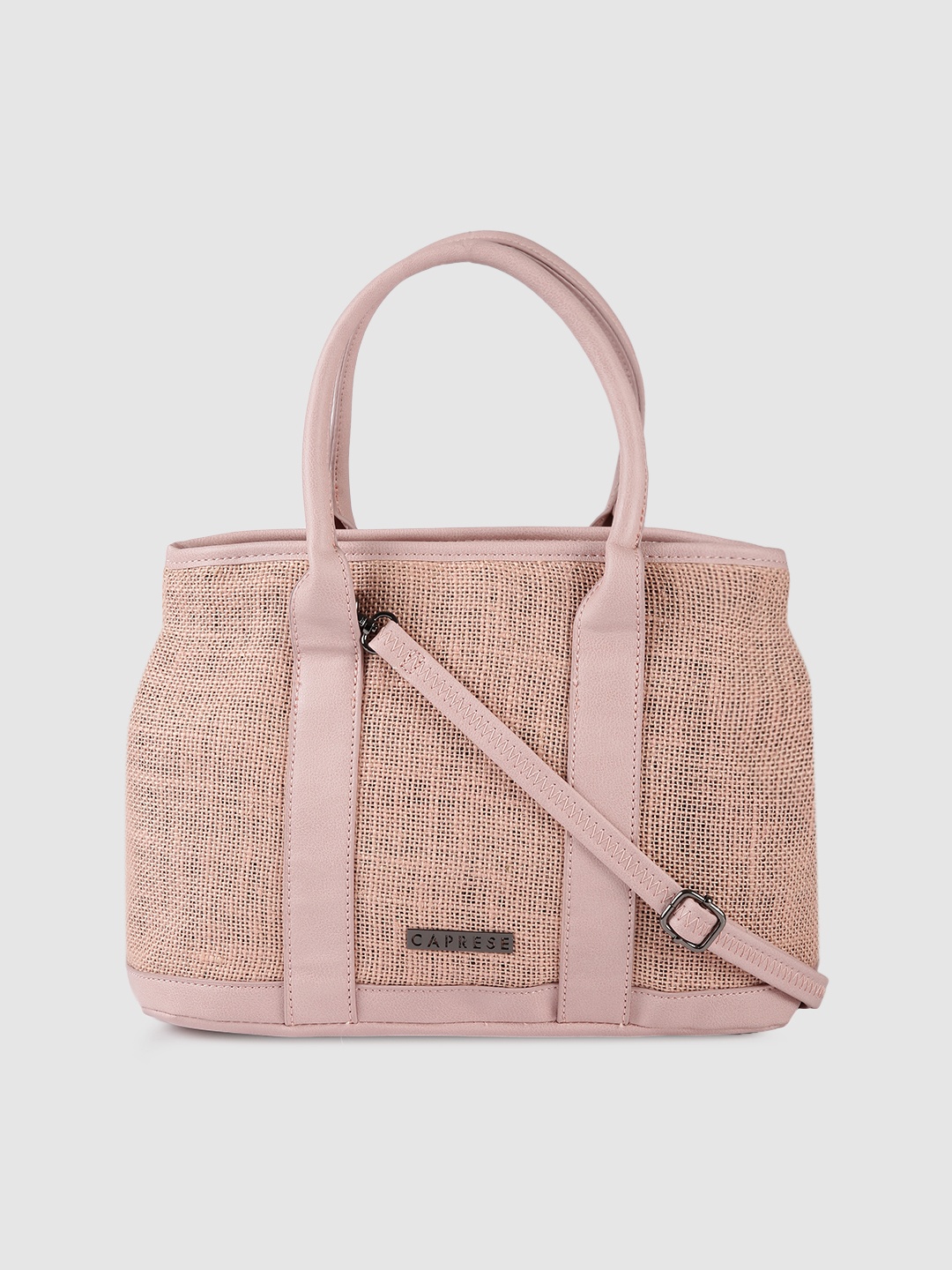 

Caprese Pink Self Design Handheld Bag