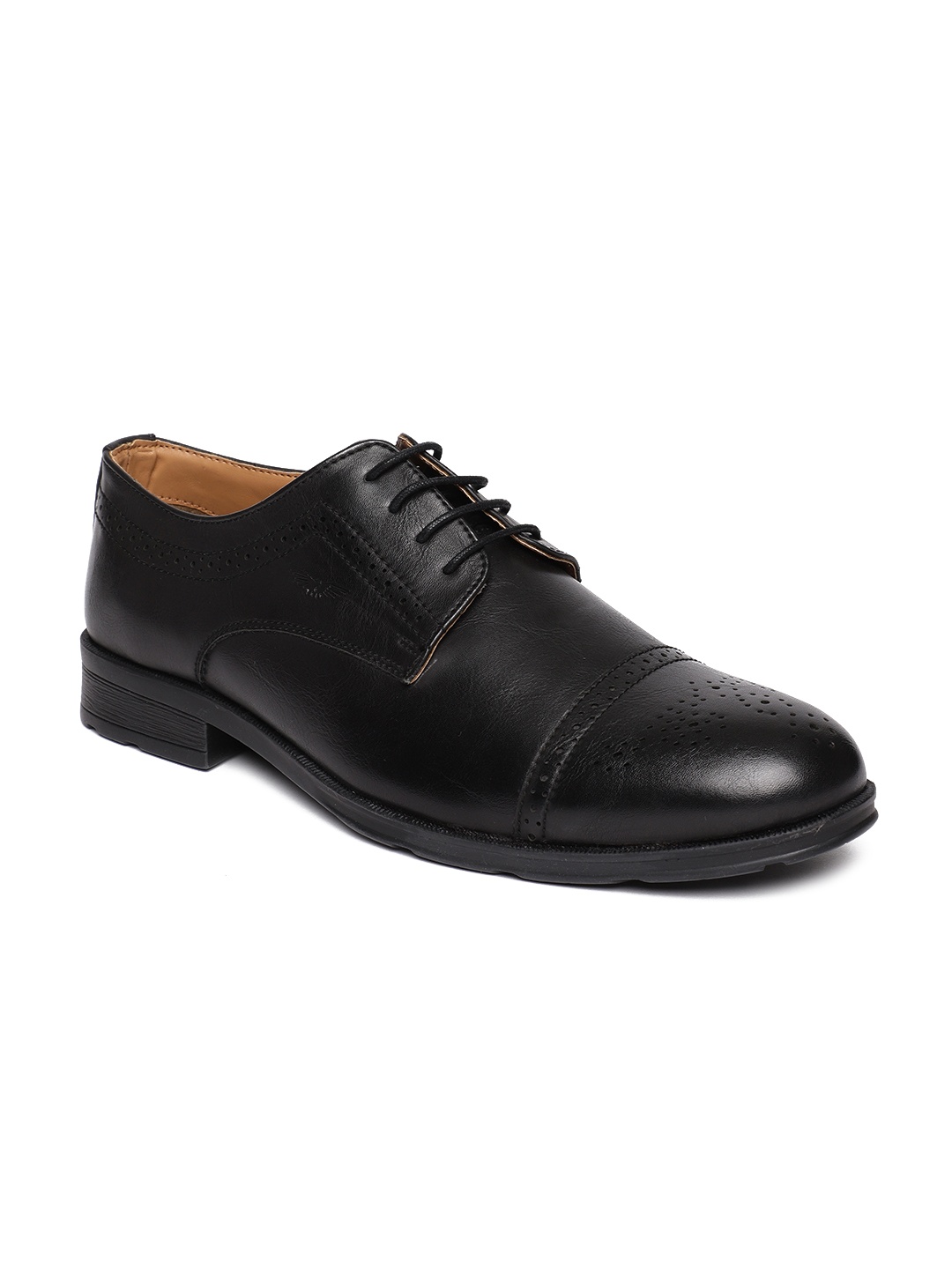 

Park Avenue Men Black Textured Formal Derbys