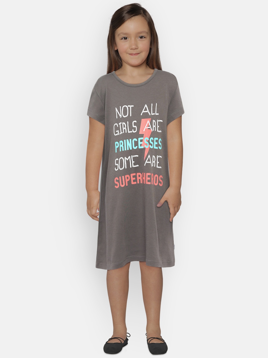 

mackly Grey Printed Nightdress