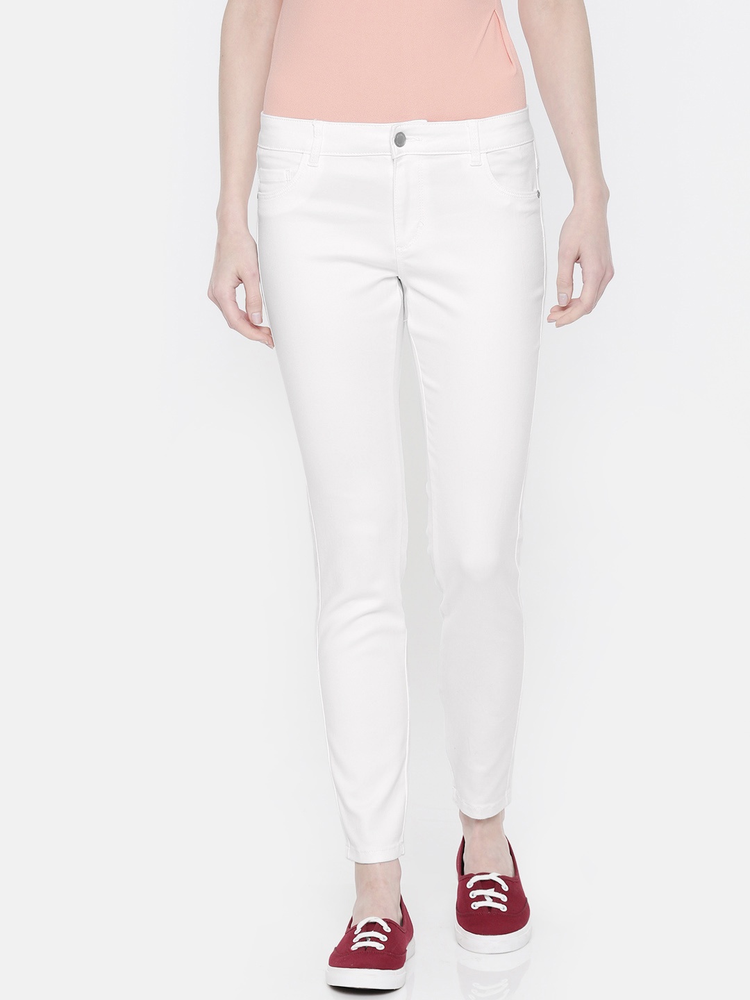 

Vero Moda Women White Solid Skinny Fit Jeggings