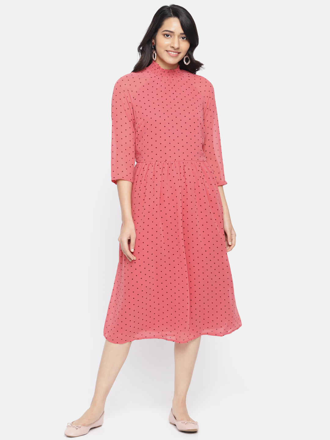 

Vero Moda Women Pink Fit and Flare Dress
