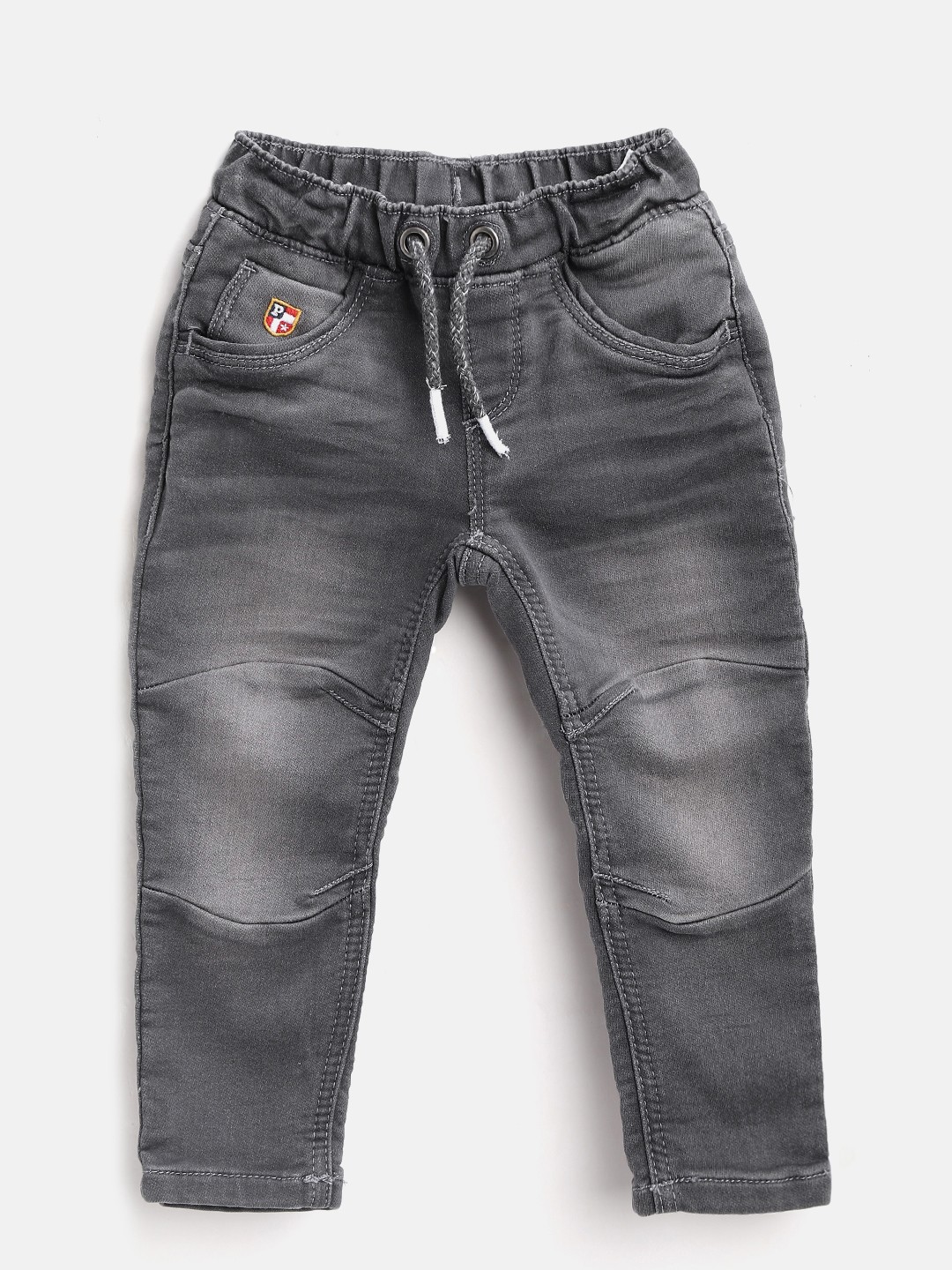 

U.S. Polo Assn. Kids Boys Grey Regular Fit Mid-Rise Clean Look Stretchable Jeans