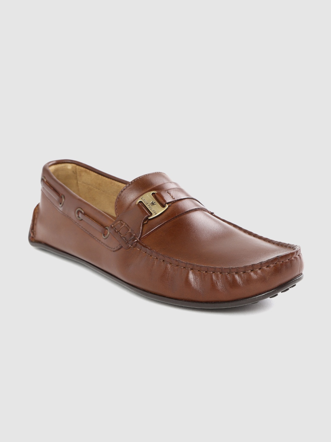 

Louis Philippe Men Brown Solid Leather Driving Shoes
