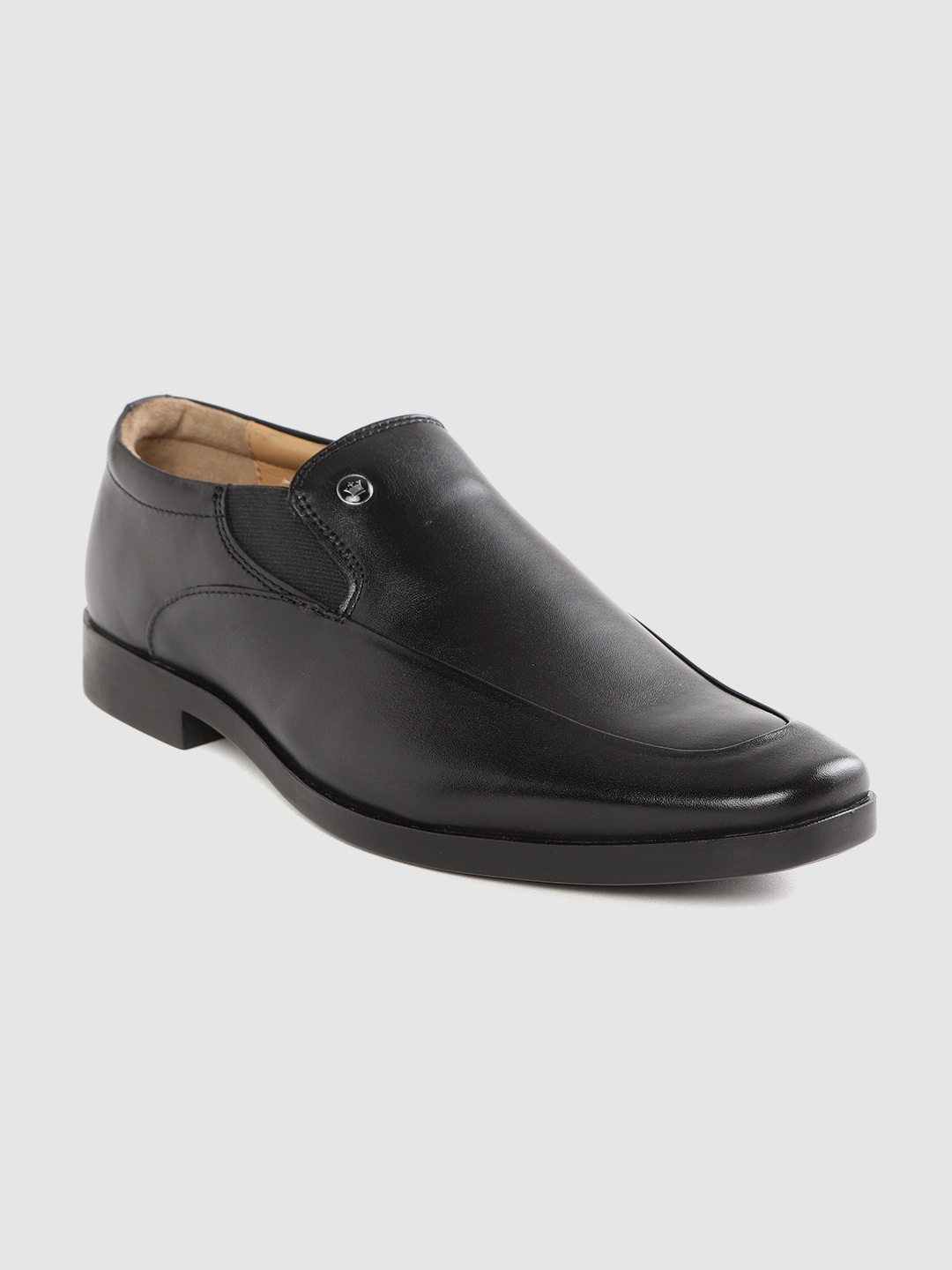 

Louis Philippe Men Black Leather Formal Slip-Ons
