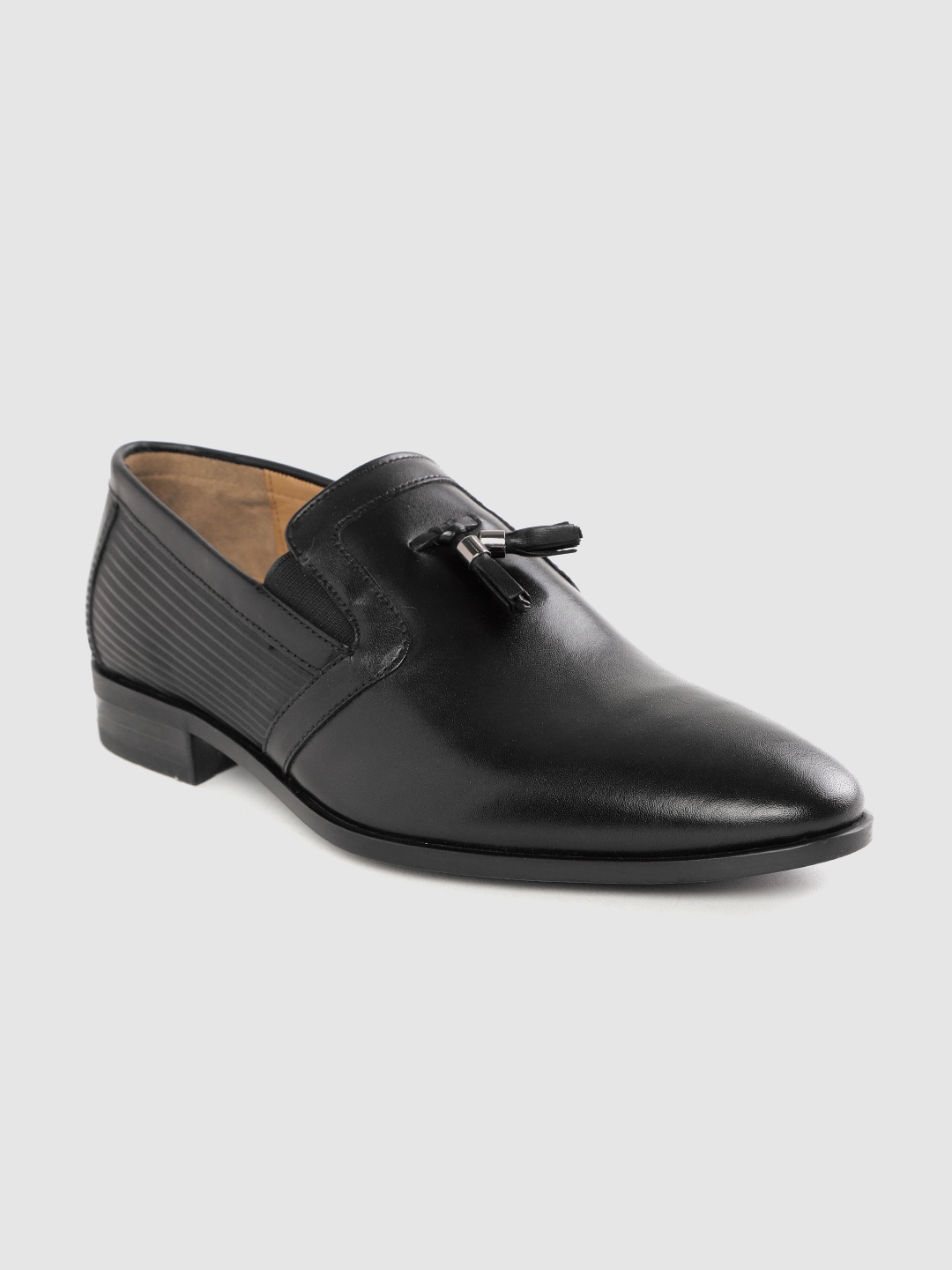 

Louis Philippe Men Black Leather Semiformal Slip-Ons