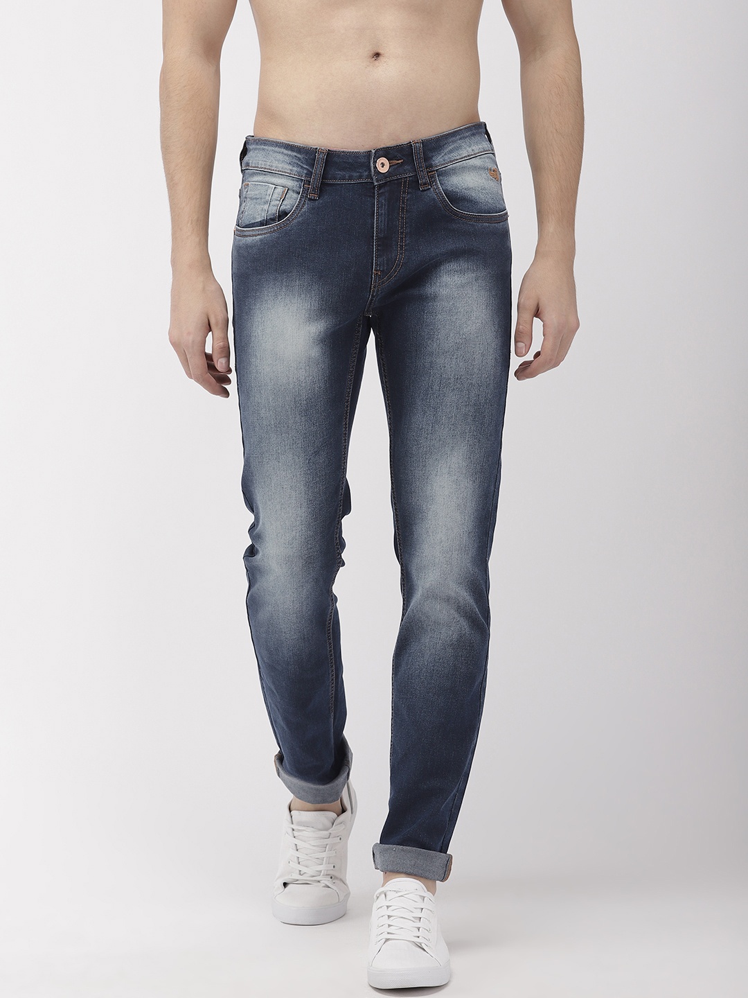 

Flying Machine Men Blue Michael Slim Tapered Fit Mid-Rise Clean Look Stretchable Jeans