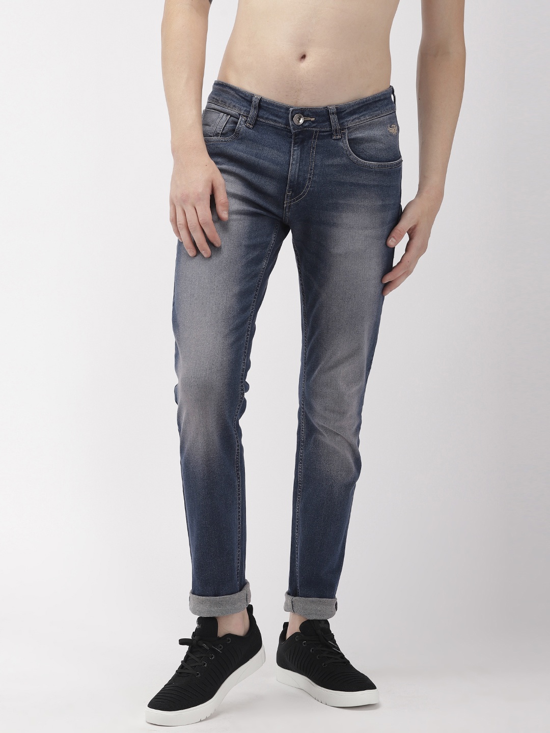 

Flying Machine Men Blue Tapered Fit Mid-Rise Clean Look Stretchable Jeans