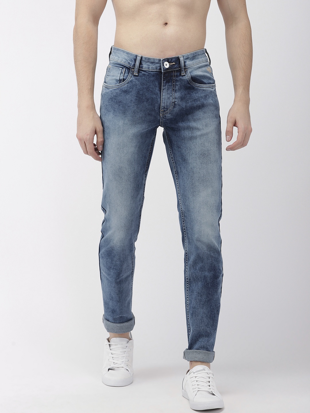 

Flying Machine Men Blue Slim Tapered Michael Fit Mid-Rise Clean Look Stretchable Jeans