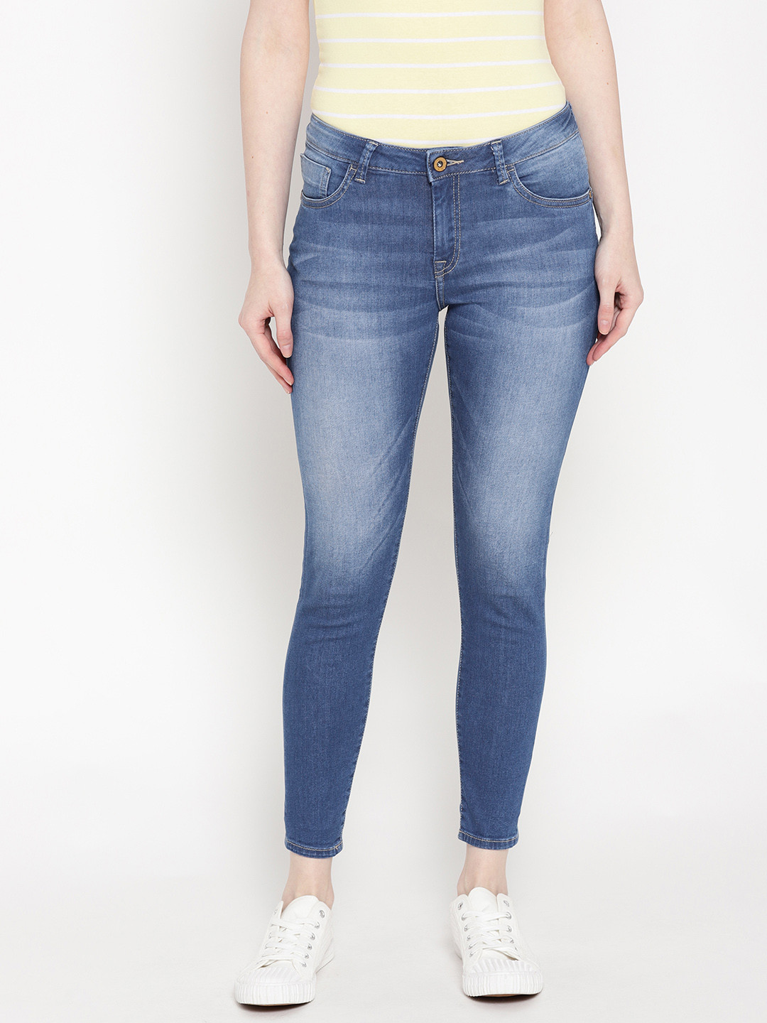 

U.S. Polo Assn. Women Blue Super Skinny Fit Mid-Rise Clean Look Stretchable Jeans