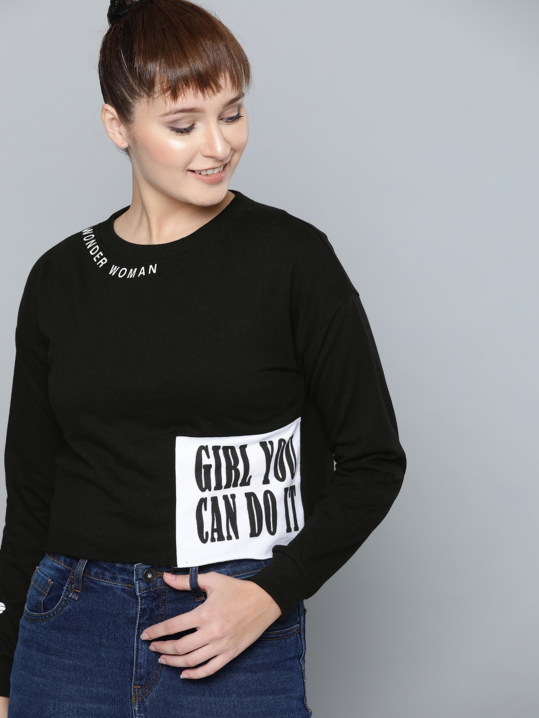 

Kook N Keech Wonder Woman Black Solid Sweatshirt