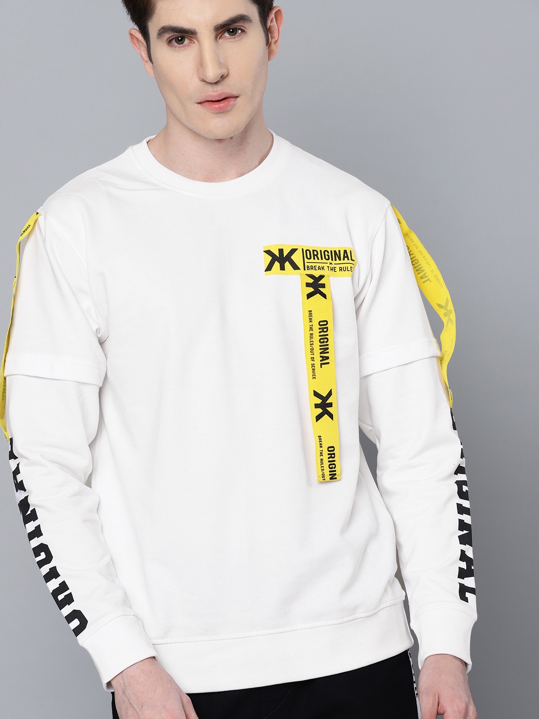 

Kook N Keech Men White Solid Sweatshirt