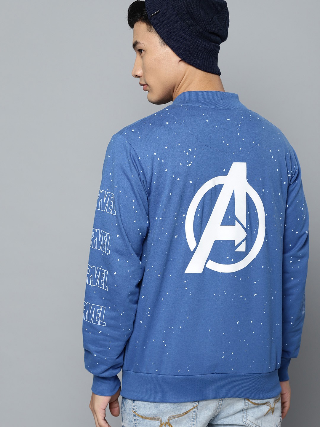 

Kook N Keech Marvel Men Blue & White Printed Sweatshirt