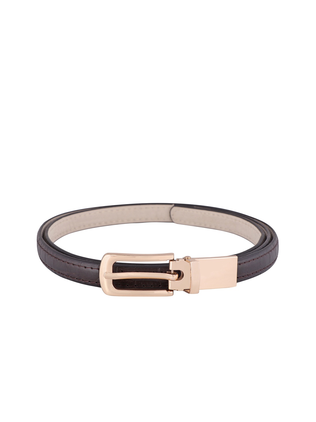 

Lino Perros Women Coffee Brown Croc Textured Belt