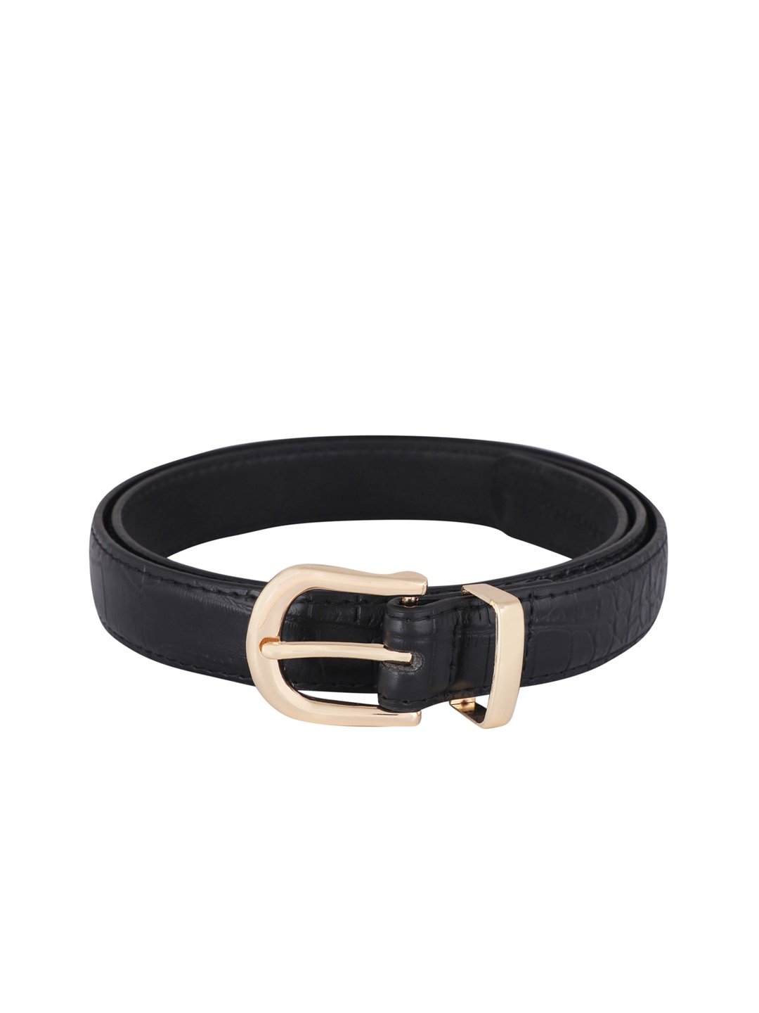 

Lino Perros Women Black Croc Textured Belt