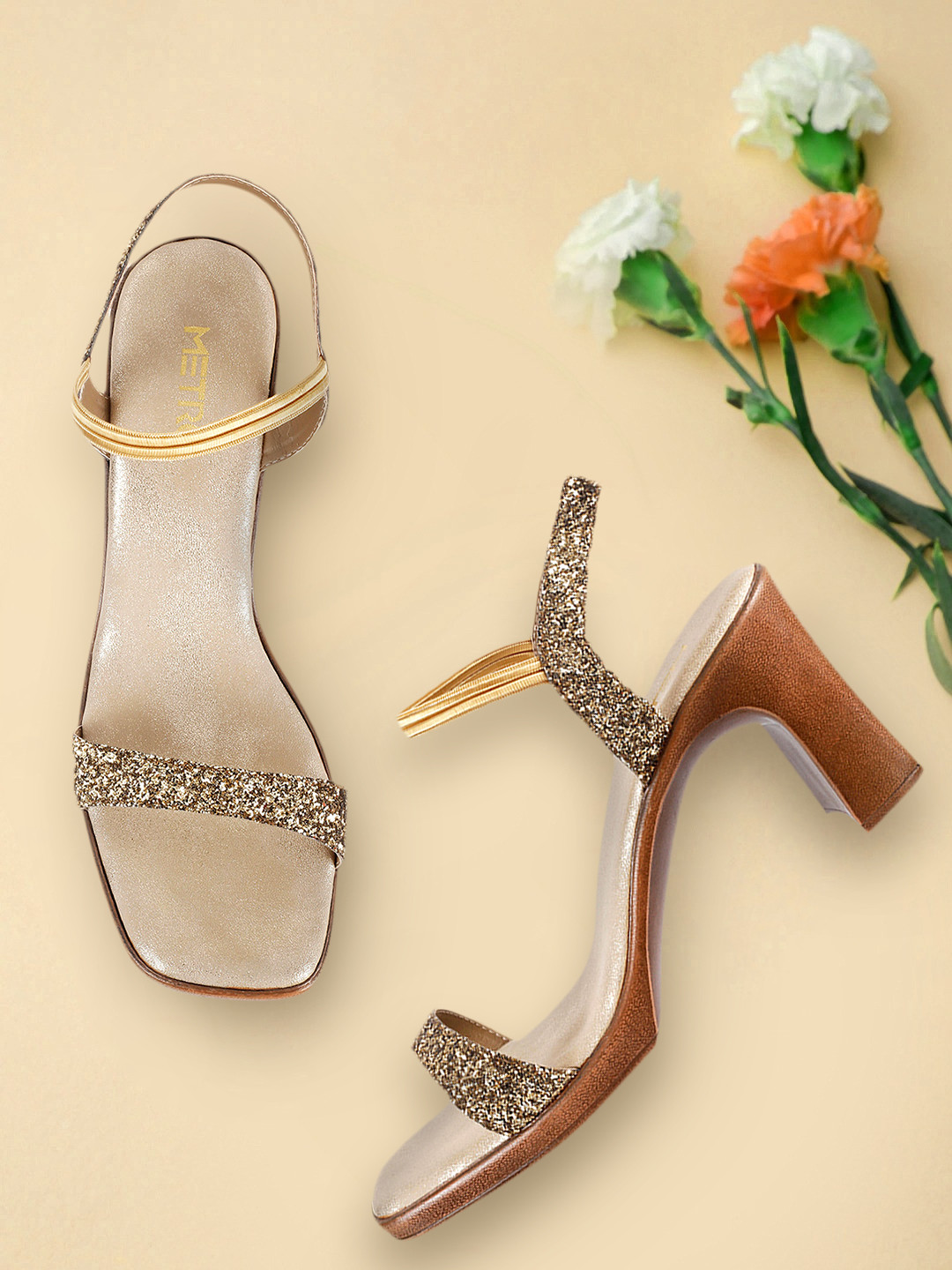 

Metro Women Gold-Toned Solid Heels