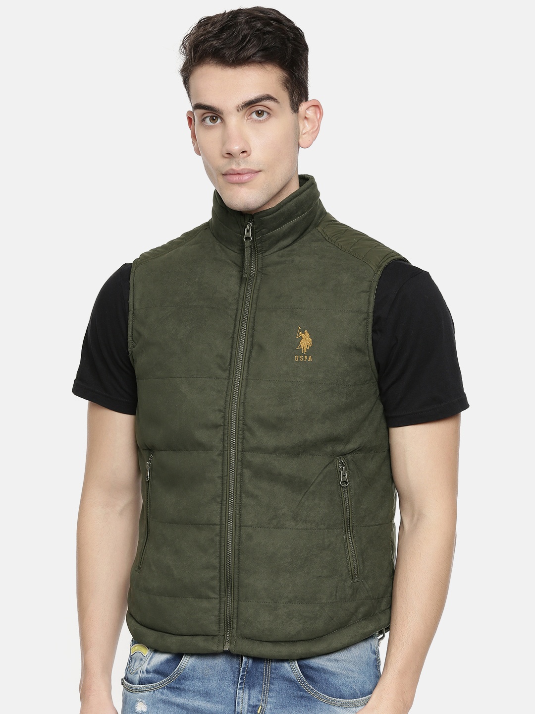 

U.S. Polo Assn. Men Solid Padded Jacket, Olive
