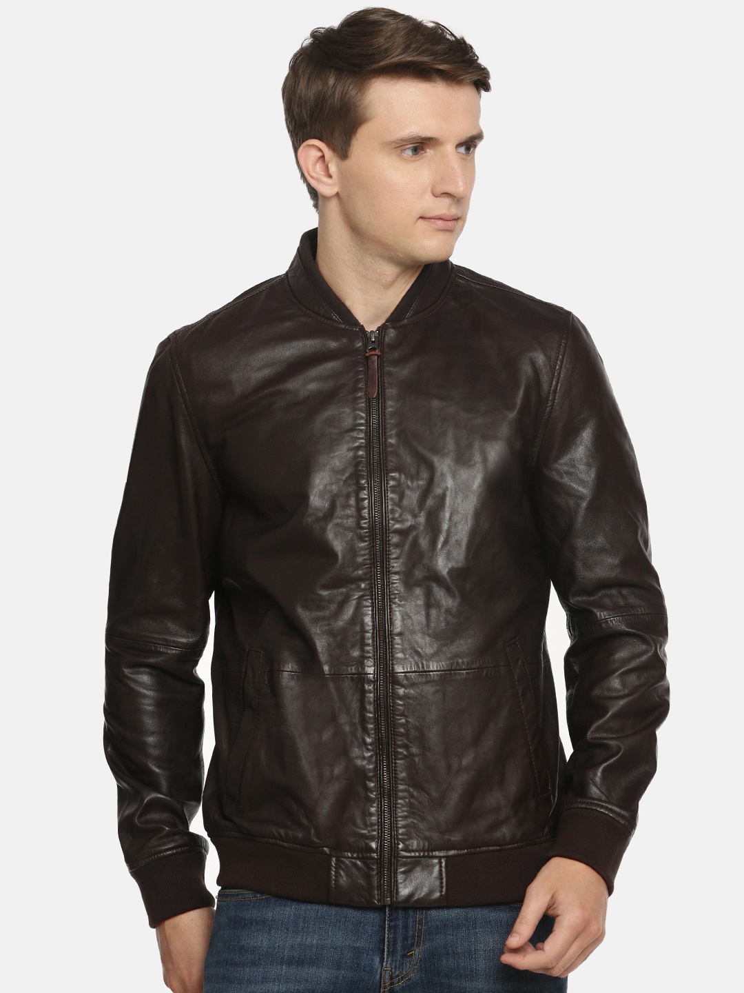 

U.S. Polo Assn. Men Coffee Brown Solid Bomber Jacket