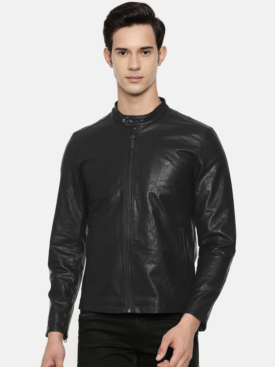 

U.S. Polo Assn. Men Black Solid Biker Jacket