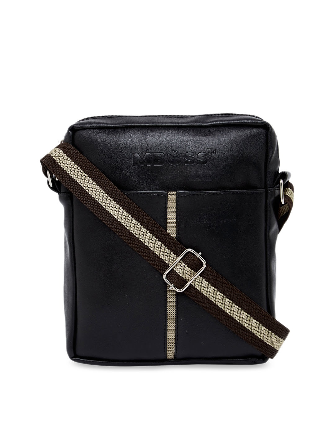 

MBOSS Unisex Black Solid Messenger Bag