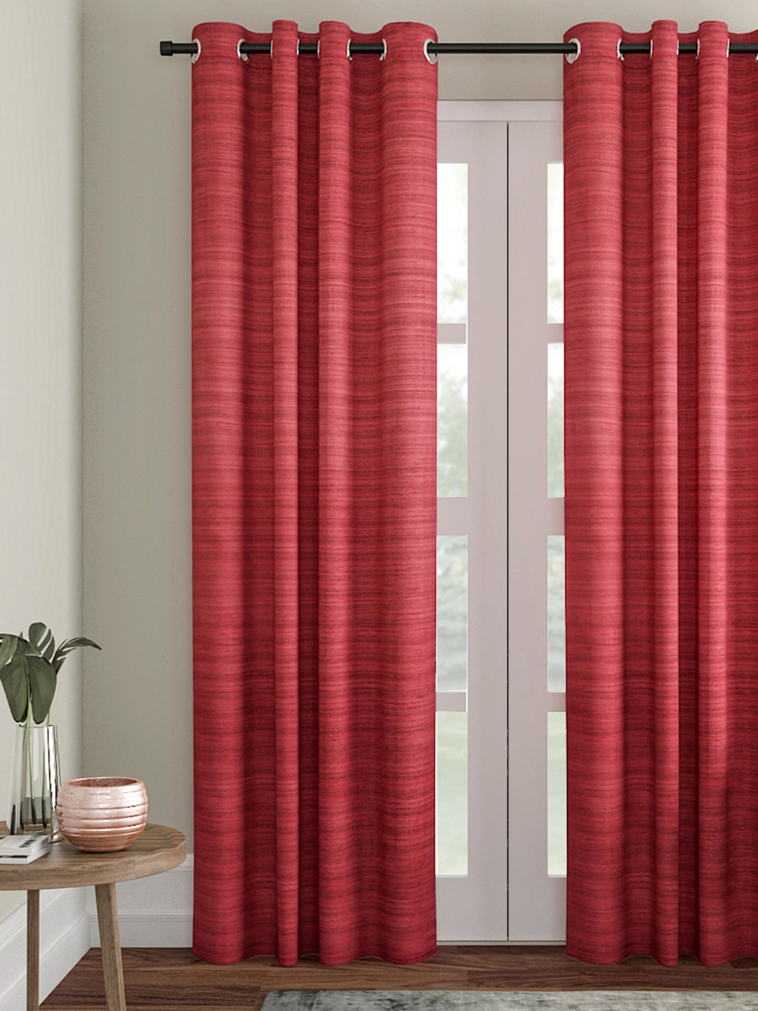 

Soumya Maroon Set of Single Door Curtains