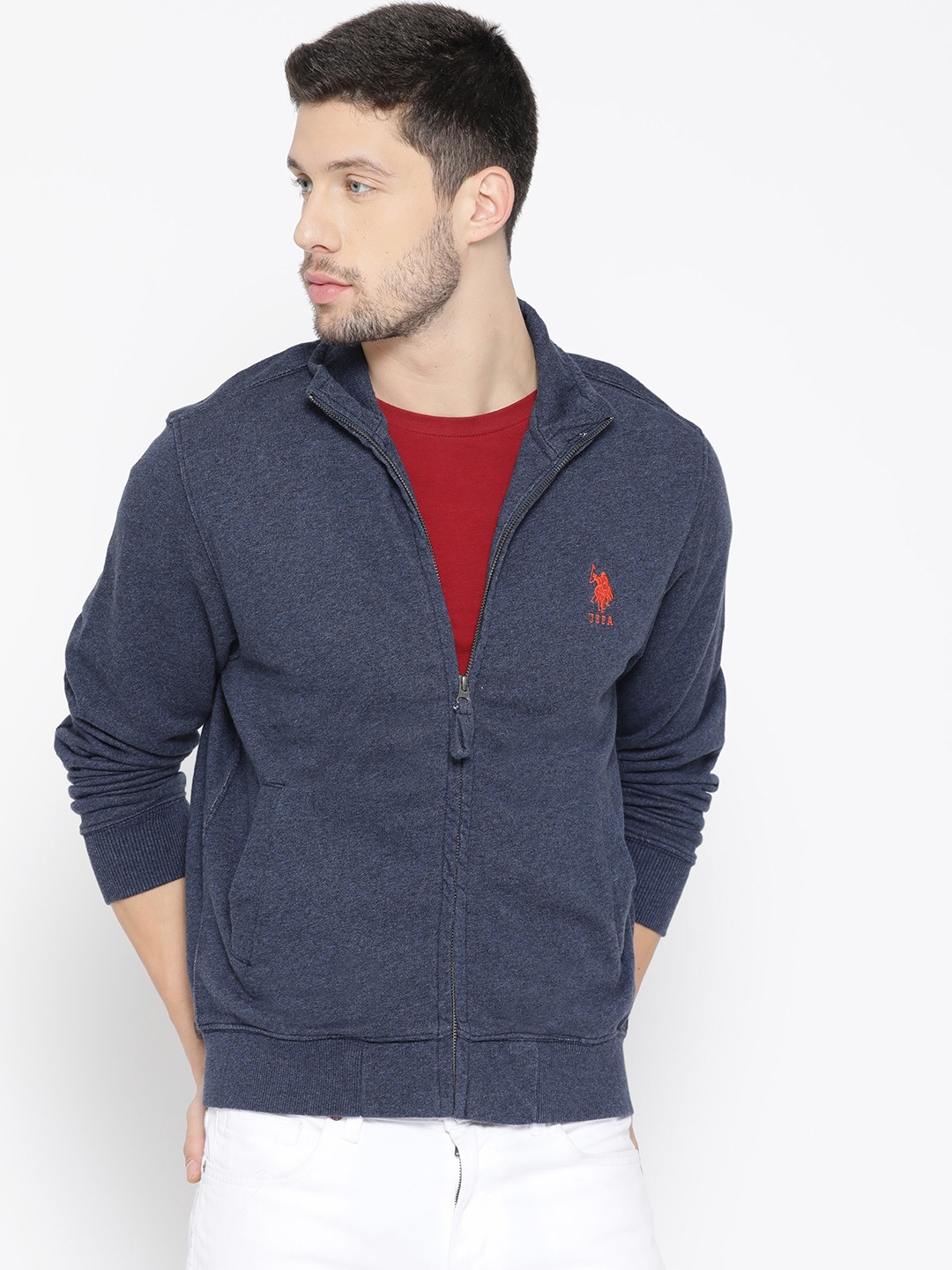 

U.S. Polo Assn. Men Navy Blue Solid Sweatshirt