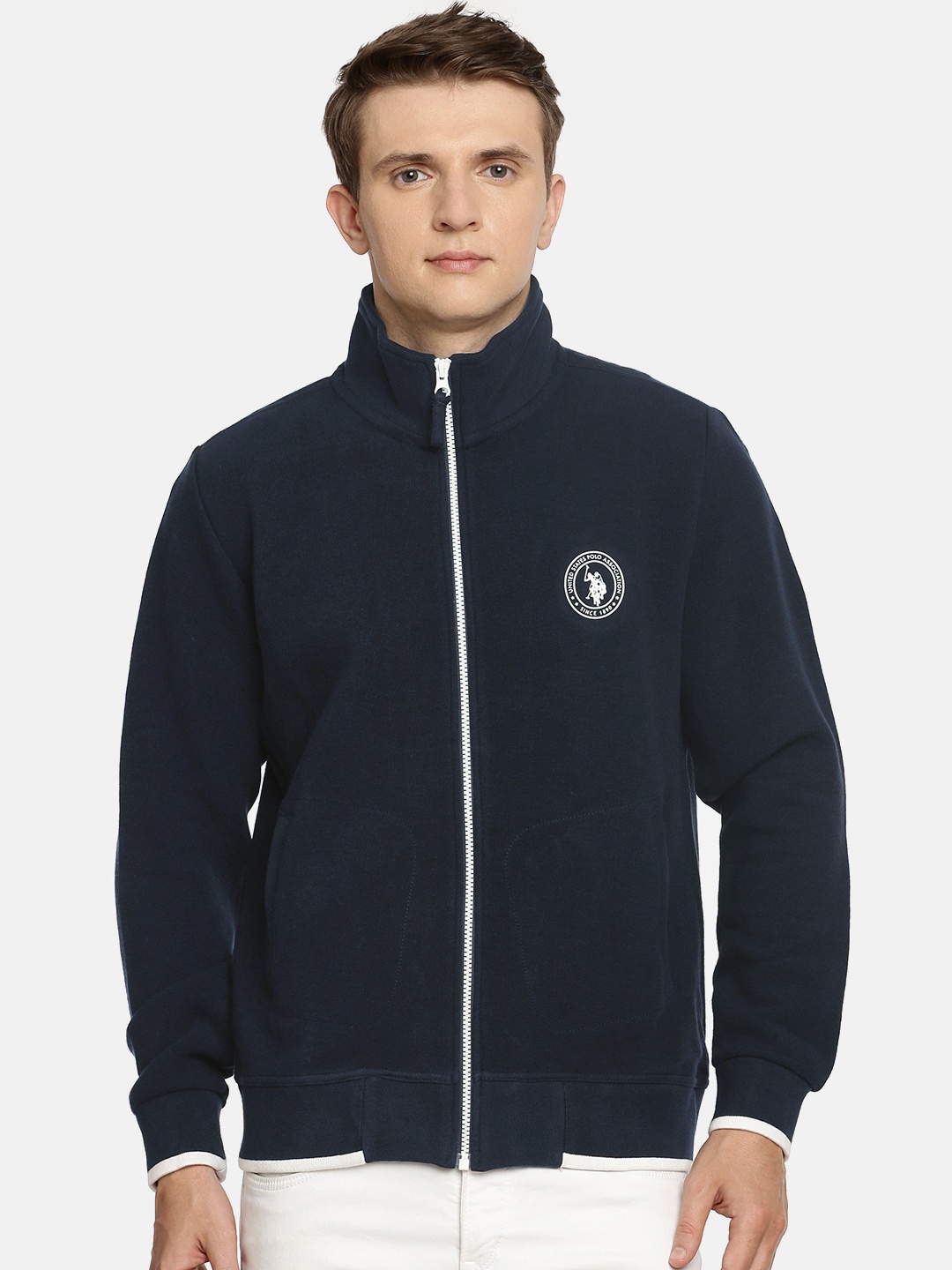 

U.S. Polo Assn. Men Navy Blue Solid Sweatshirt