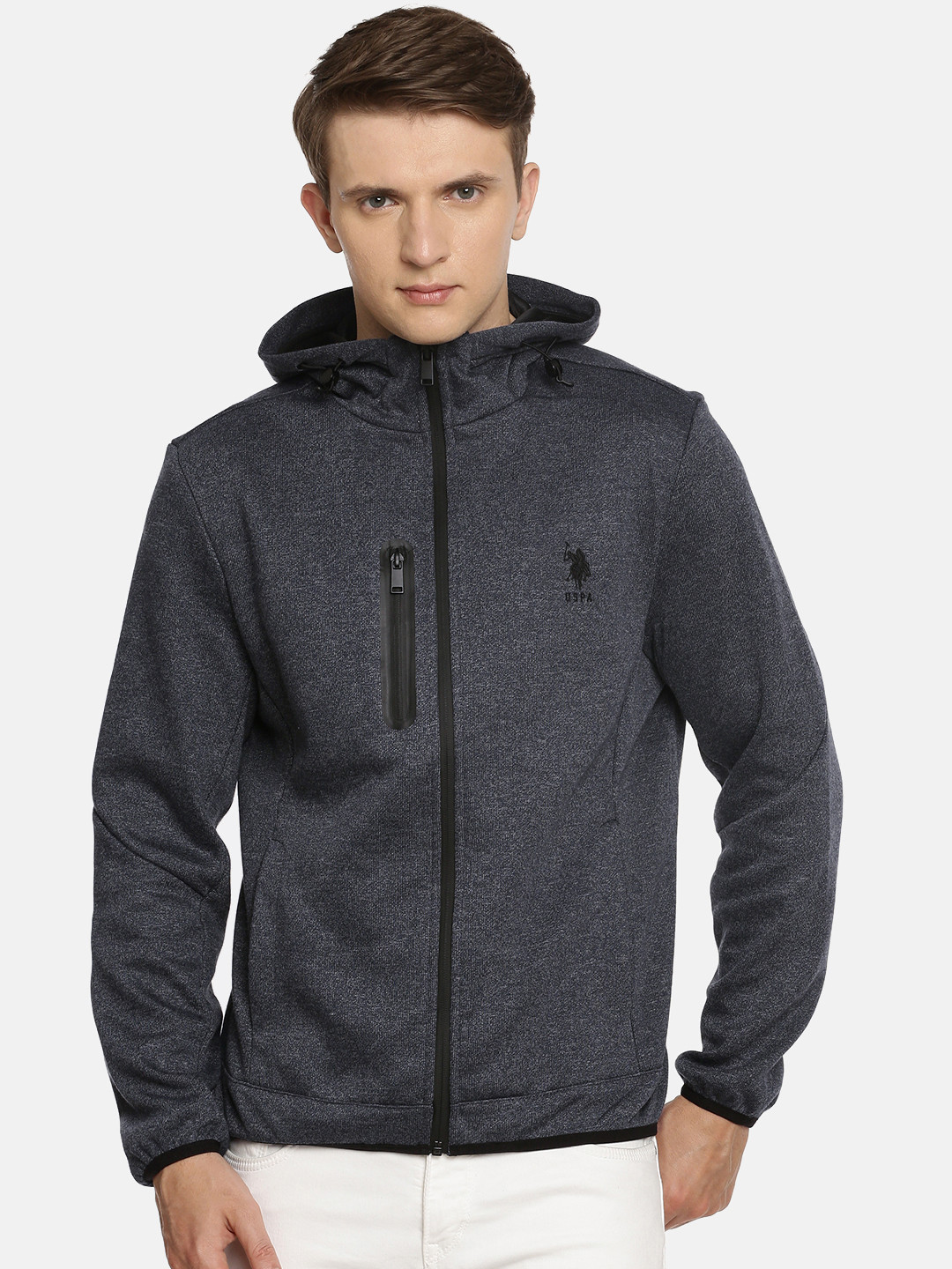 

U.S. Polo Assn. Men Navy Blue Solid Sweatshirt