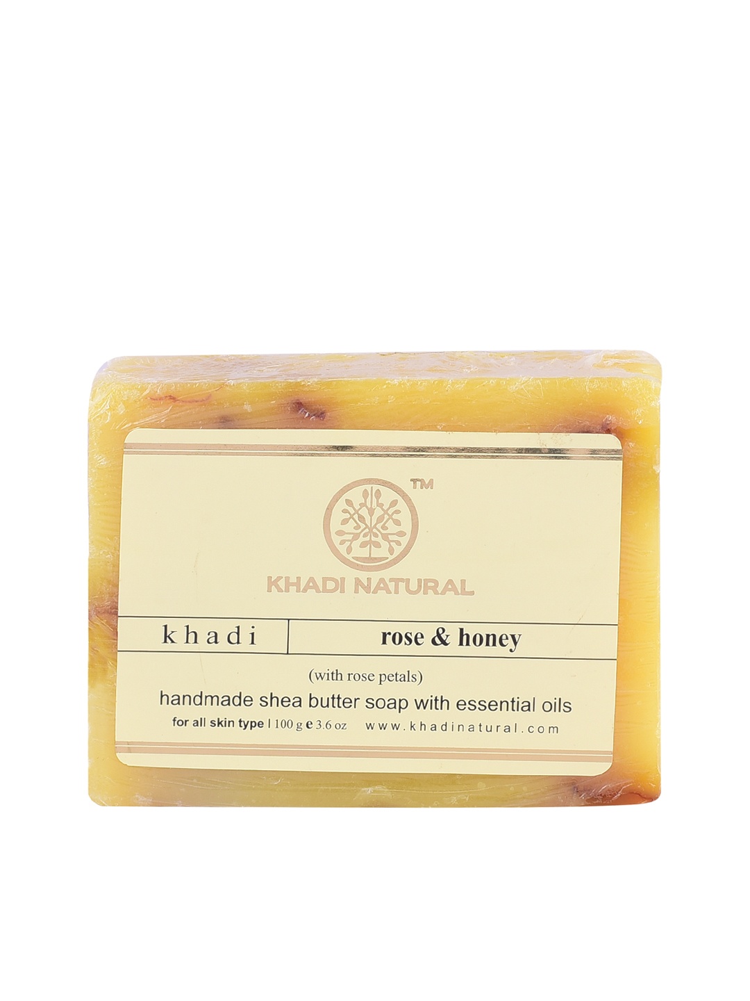 

Khadi Natural Rose & Honey Handmade Shea Butter Soap - 100g, Yellow