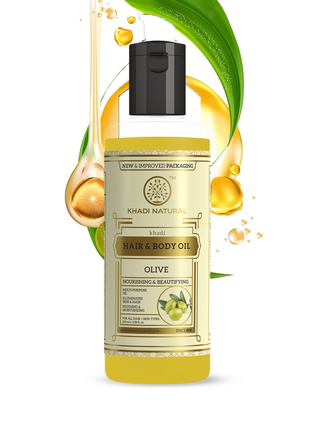 

Khadi Natural Pure Herbal Essential Olive Oil 100 ml, Yellow