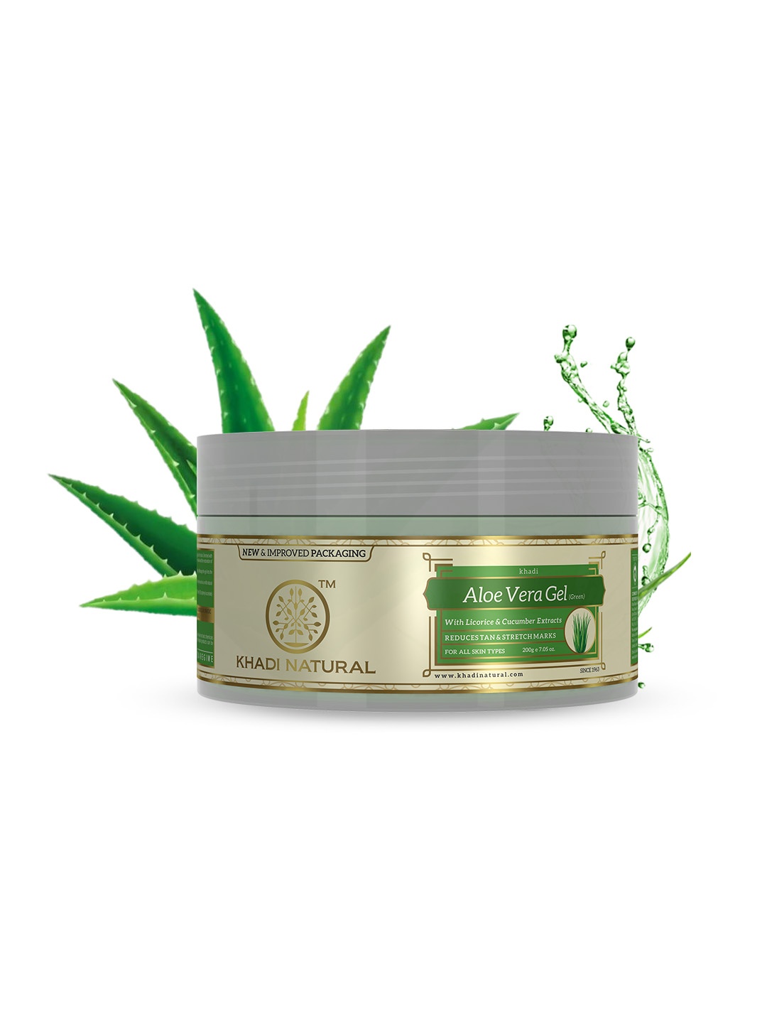 

Khadi Natural Unisex Herbal Aloe Vera Gel Green with Licorice & Cucumber Extracts 200 g
