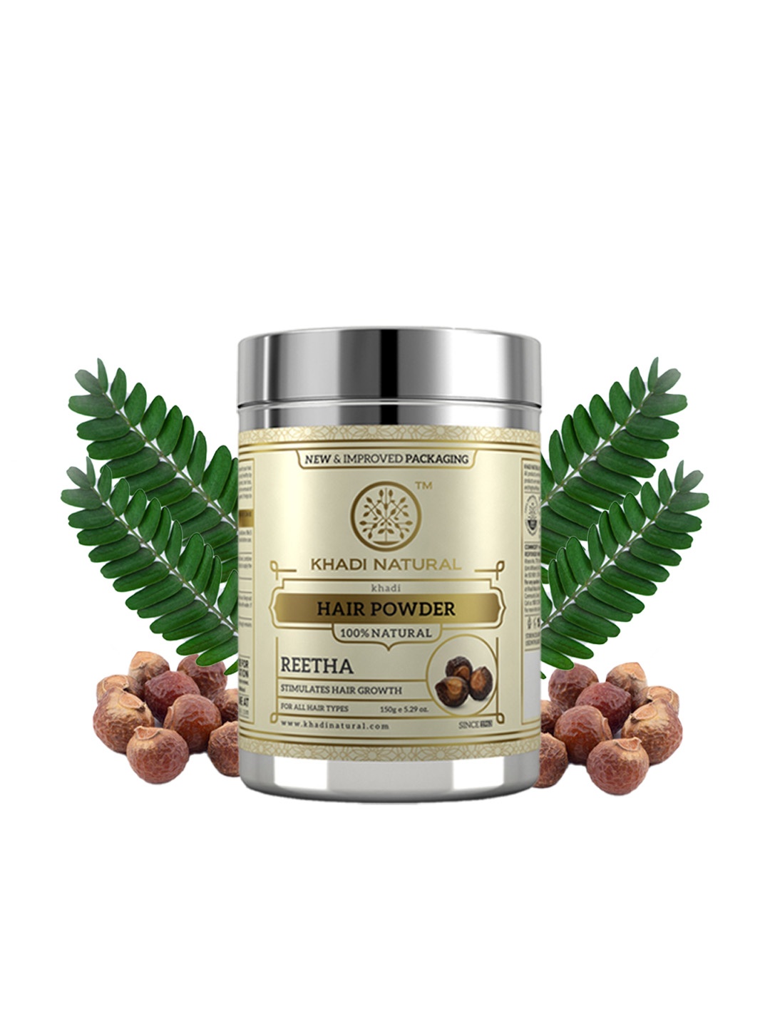 

Khadi Natural Reetha Hair Powder To Stimulates Hair Growth - 150g, Steel