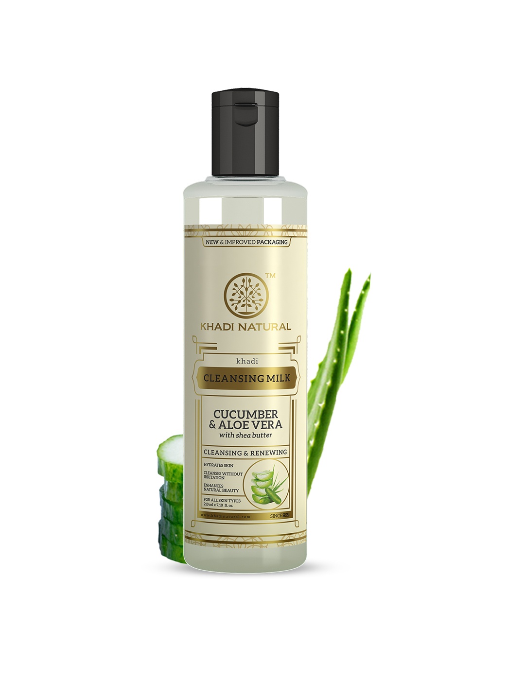 

Khadi Natural Unisex Cucumber & Aloevera Herbal Cleansing Milk 210 ml, Green