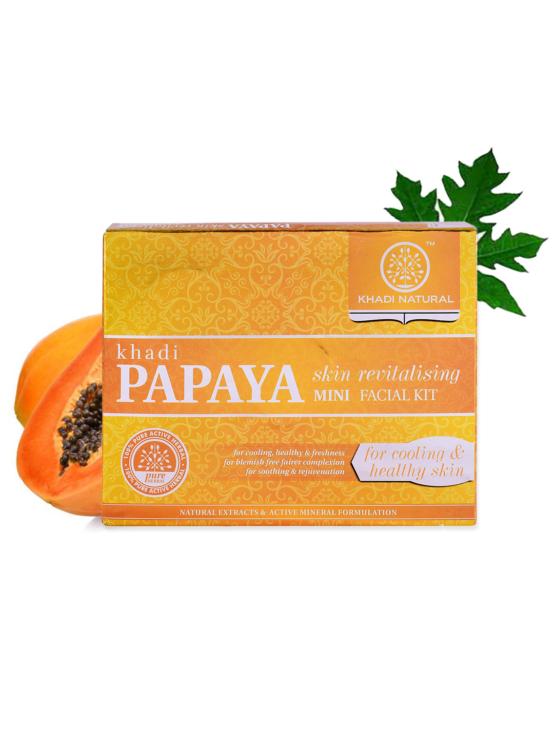 

Khadi Natural Papaya Skin Revitalizing Mini Facial Kit, Gold
