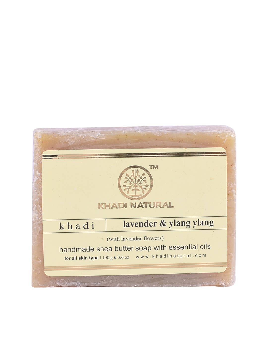 

Khadi Natural Unisex Lavender & Ylang Ylang Handmade Shea Butter Soap 100 g, Yellow