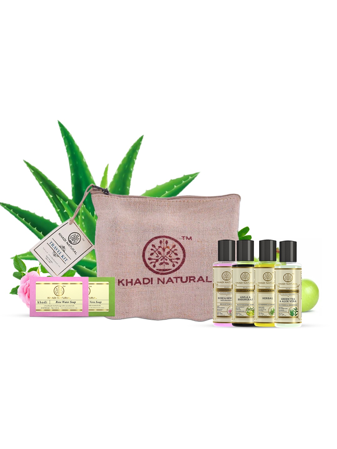 

Khadi Natural Handmade Ayurvedic Beauty Travel Kit, Green