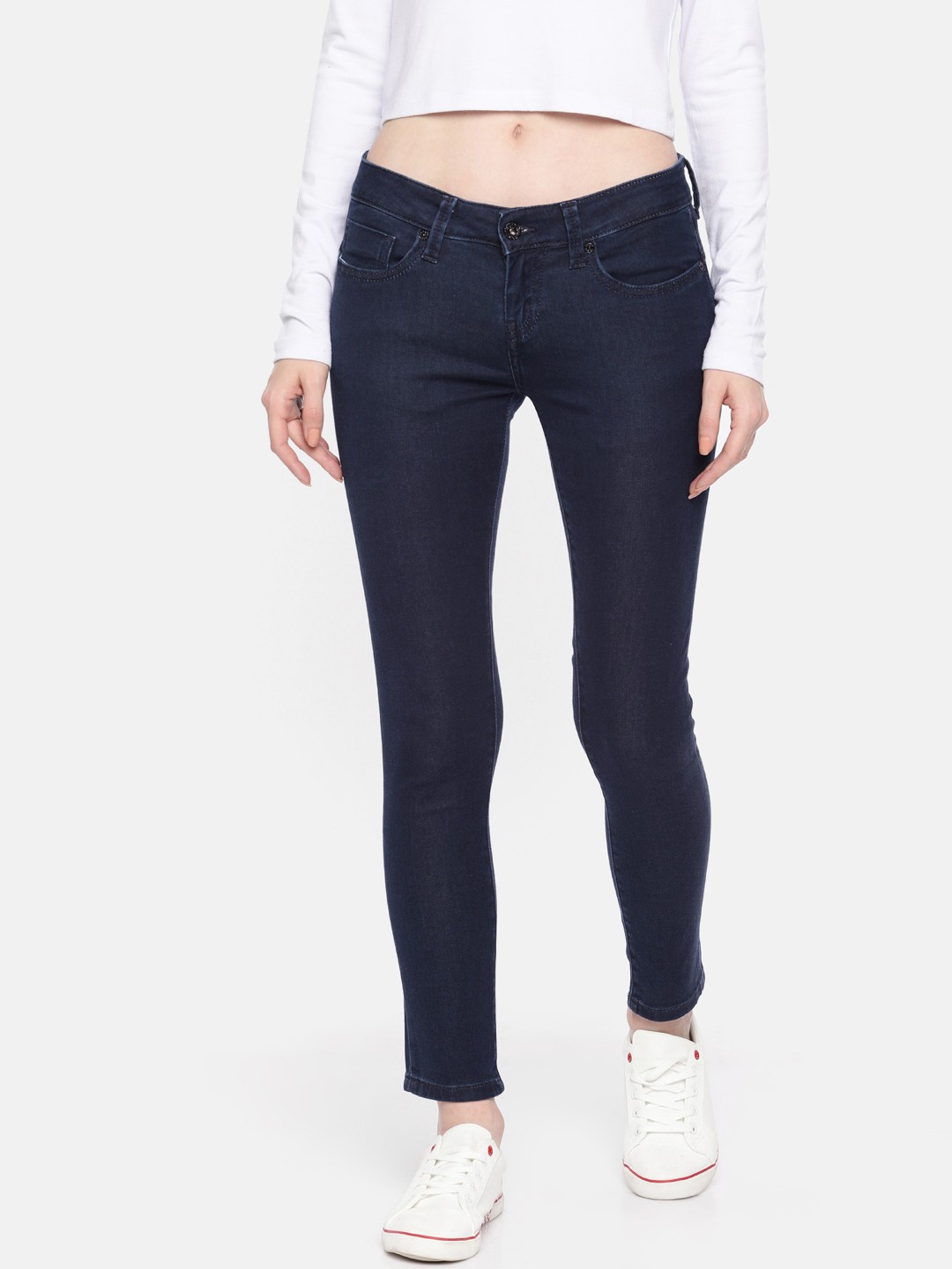 

Pepe Jeans Women Blue Jaanna Jegging Super Skinny Fit Mid-Rise Stretchable Cropped Jeans