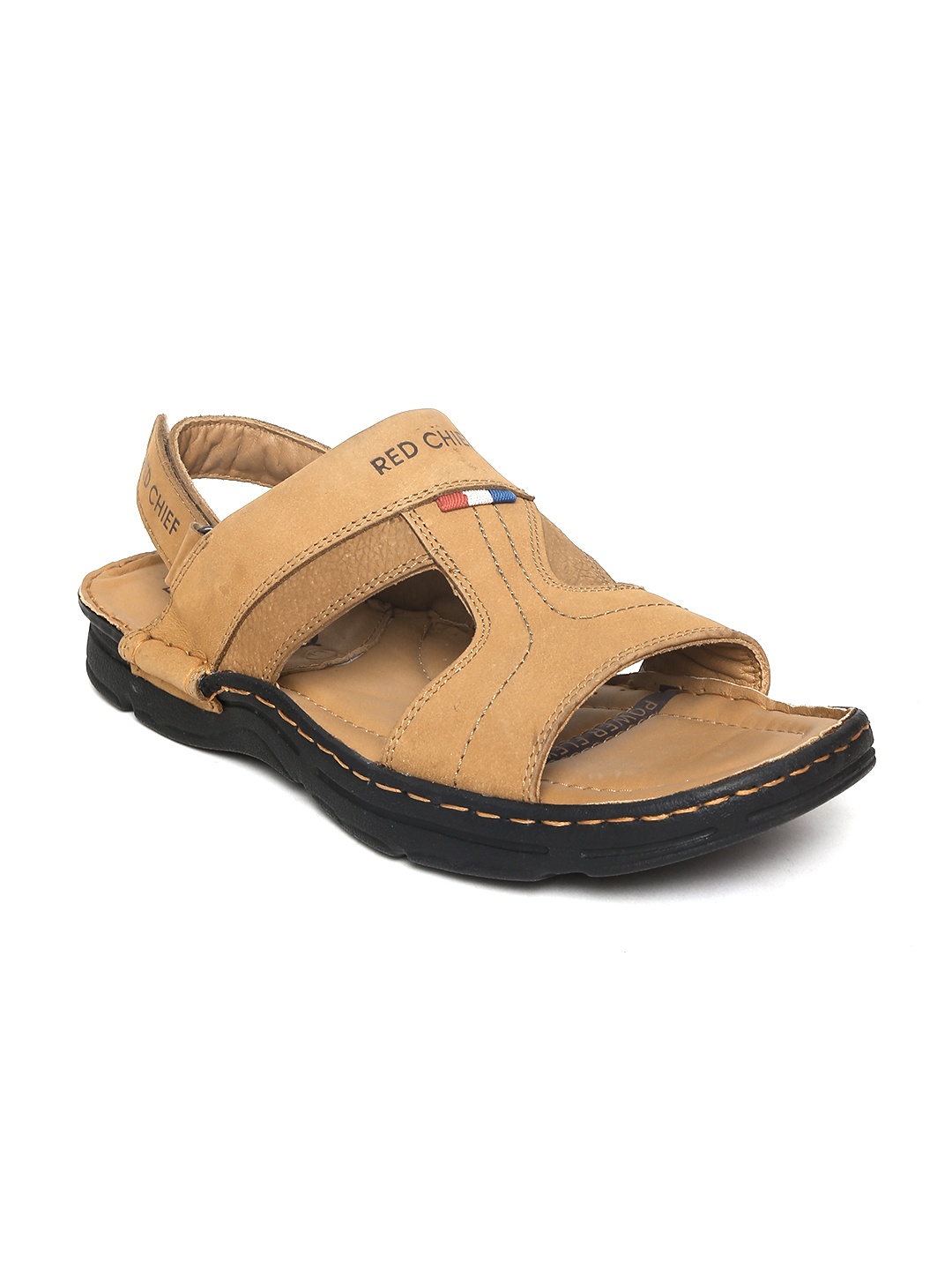 

Red Chief Men Camel Brown Leather Sandals